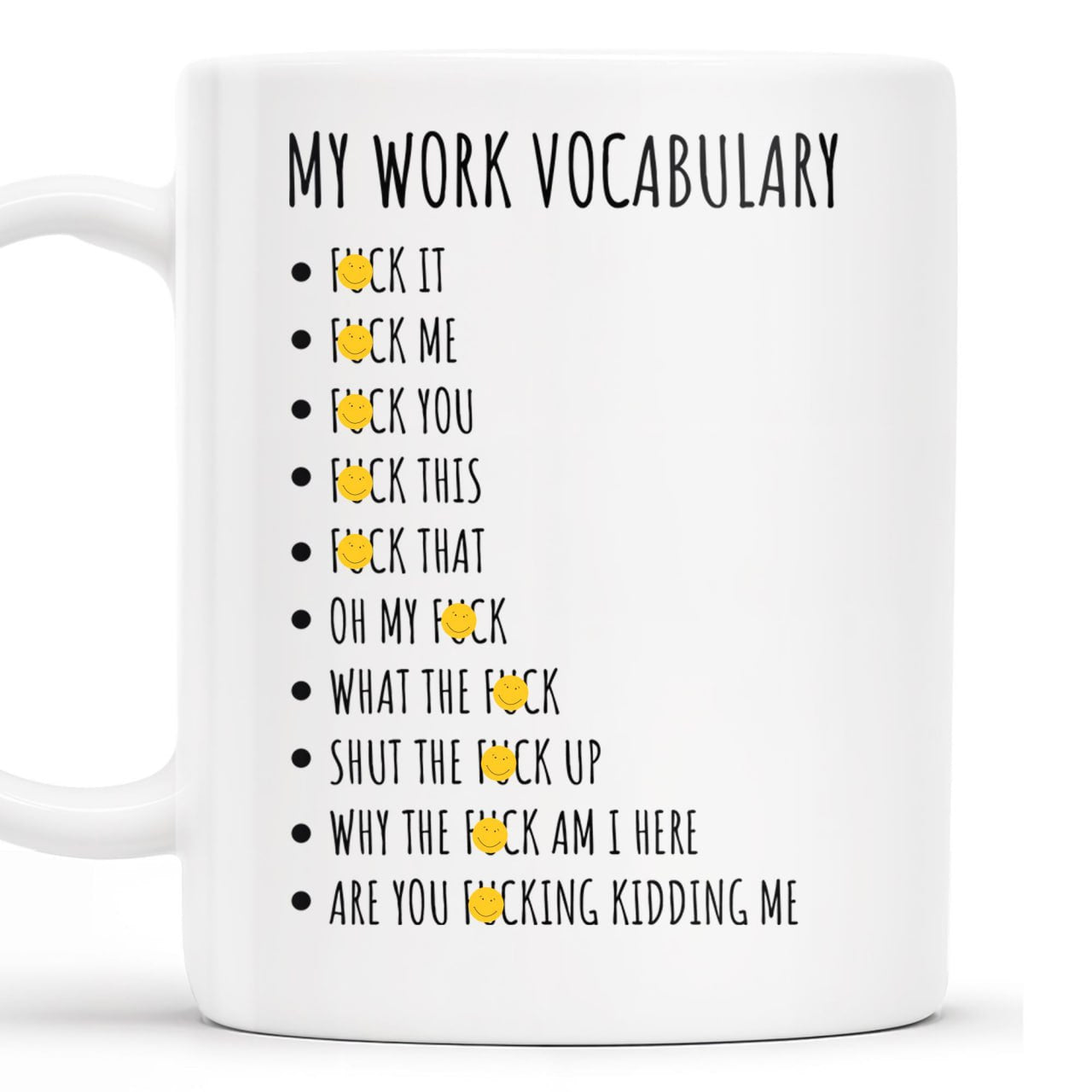 My Work Vocabulary Playfully Censored Coffee Mug - Personalized Custom Coffee Mug - COL029_MG