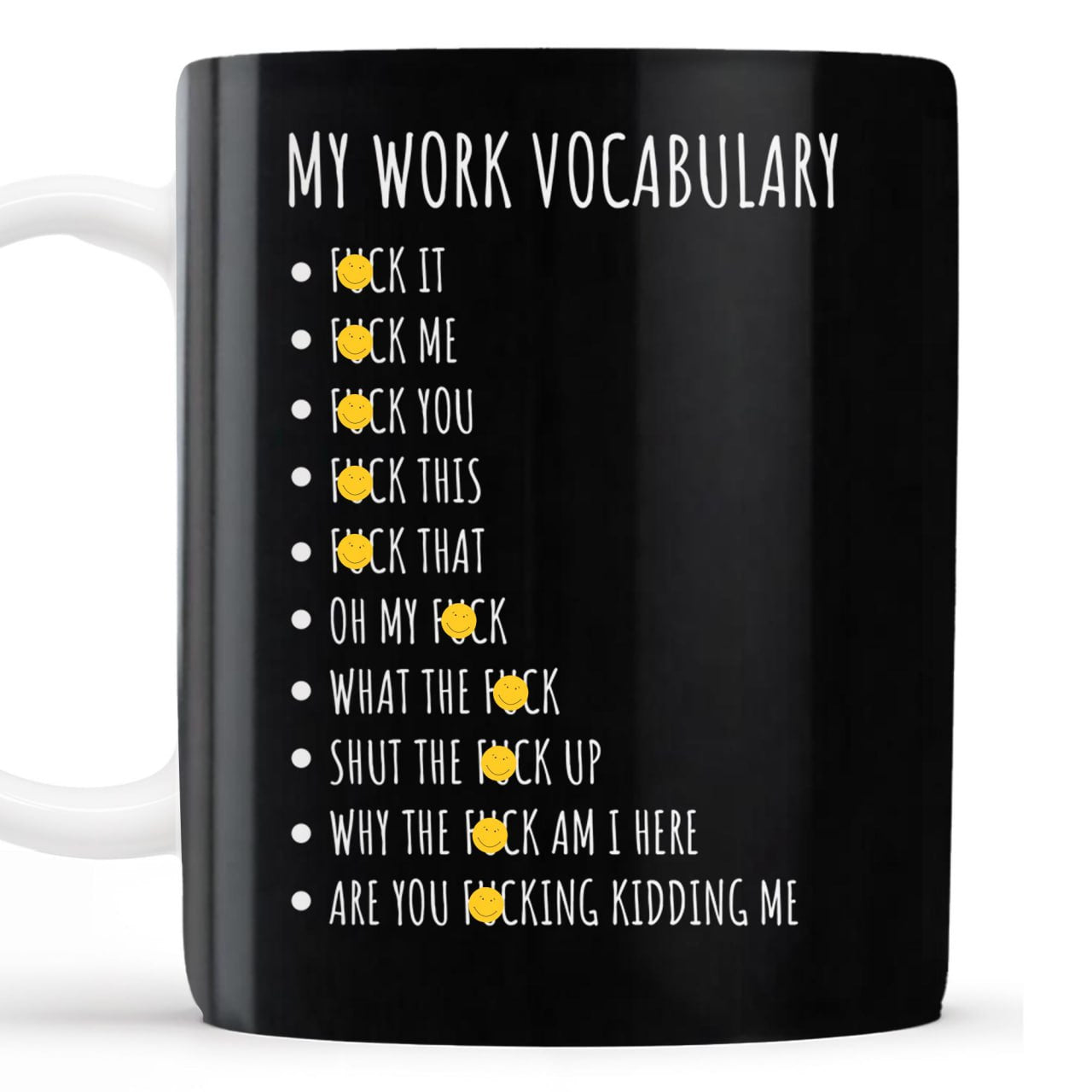 My Work Vocabulary Playfully Censored Coffee Mug - Personalized Custom Coffee Mug - COL029_MG