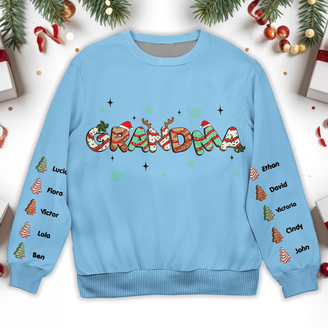 Festive Holiday Celebrations Sweatshirt - Personalized Custom Ugly Sweatshirt, Unisex Wool Jumper - GRM024_TWS