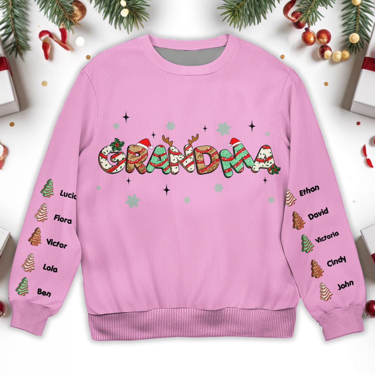 Festive Holiday Celebrations Sweatshirt - Personalized Custom Ugly Sweatshirt, Unisex Wool Jumper - GRM024_TWS