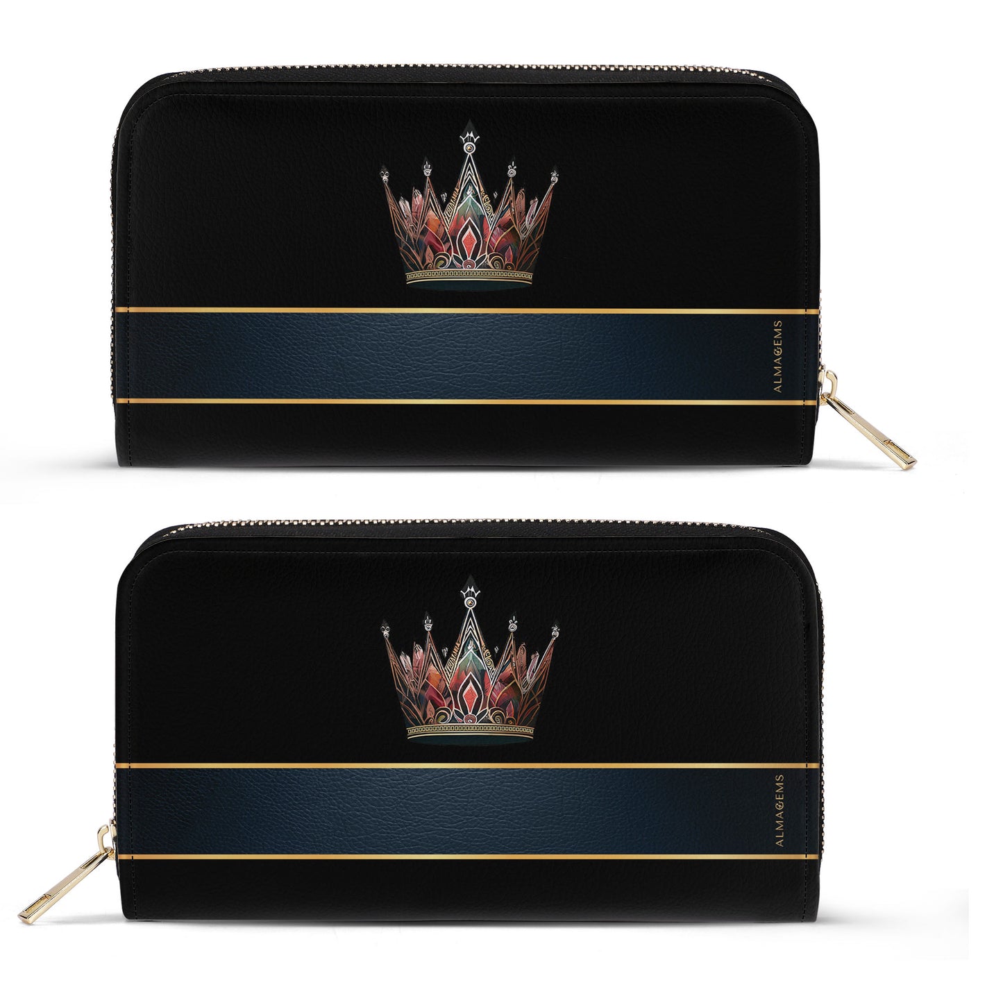 Queen Black - Women Leather Wallet - queen02blackWL