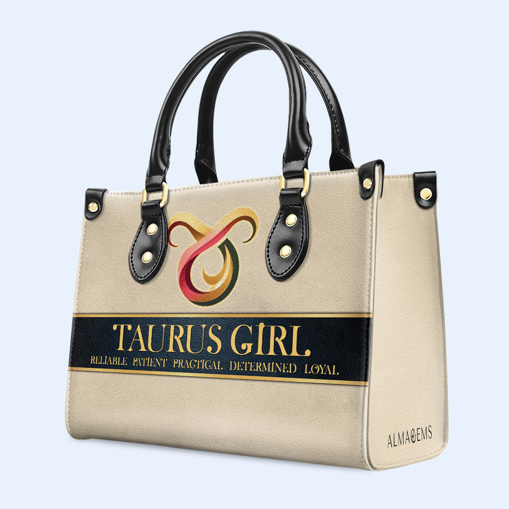 Zodiac Queen Beige - Bolso de mano de cuero personalizado - queen05beige