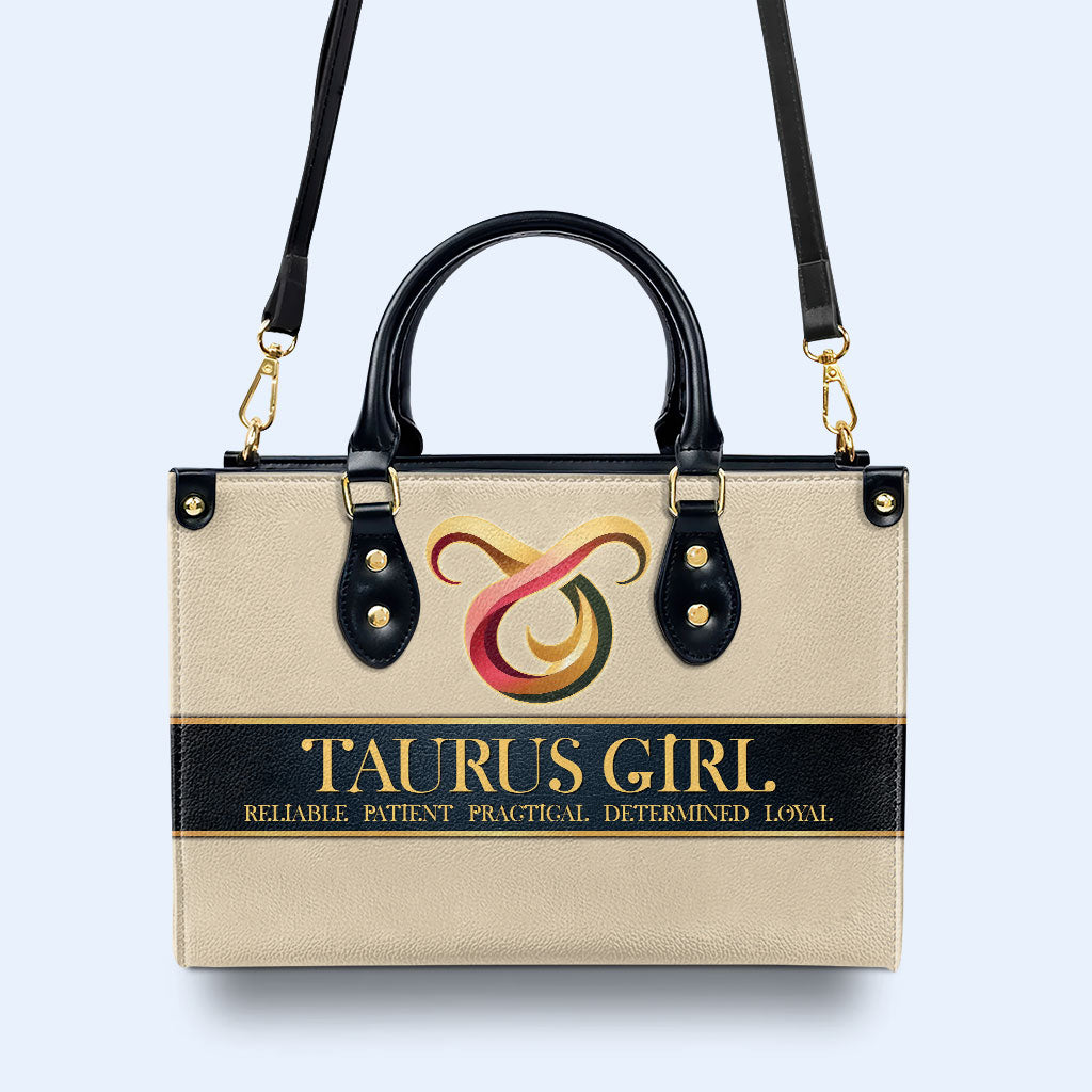 Zodiac Queen Beige - Bolso de mano de cuero personalizado - queen05beige