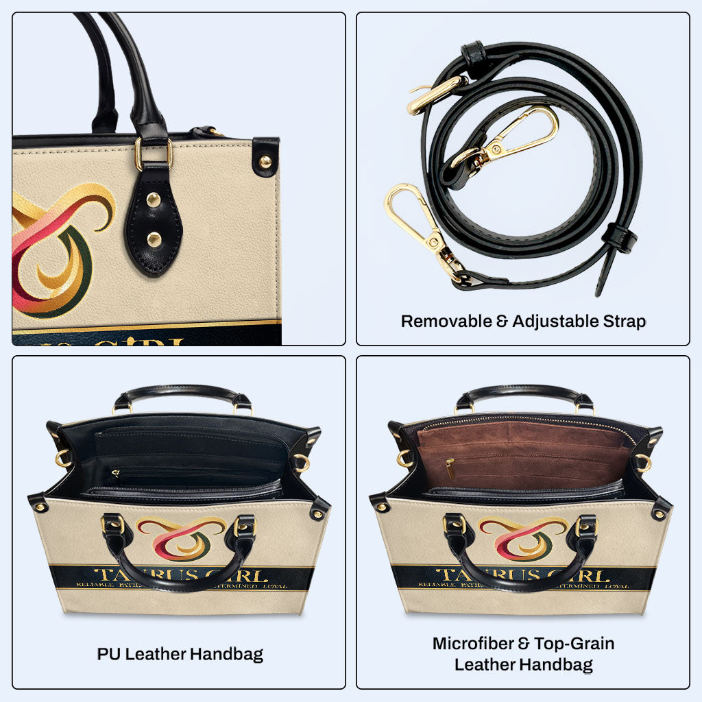 Zodiac Queen Beige - Bolso de mano de cuero personalizado - queen05beige