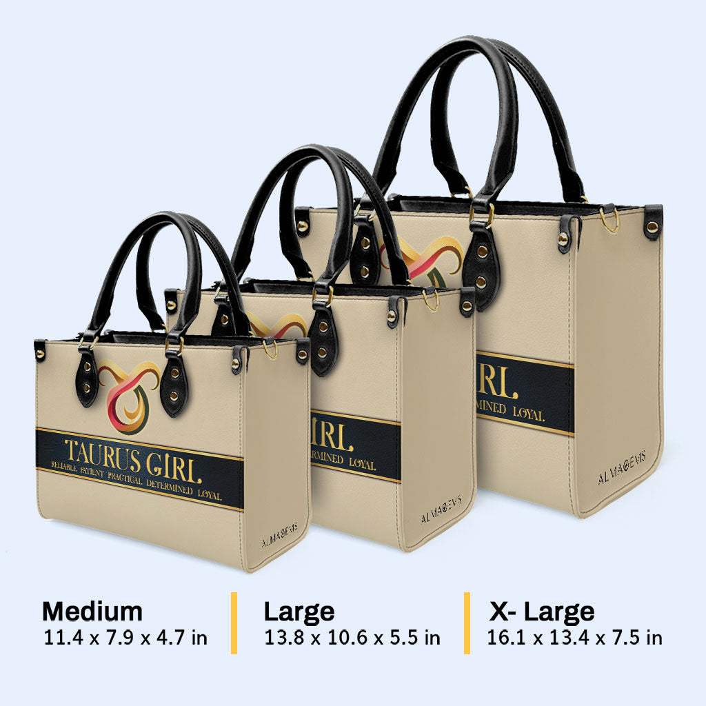 Zodiac Queen Beige - Bolso de mano de cuero personalizado - queen05beige