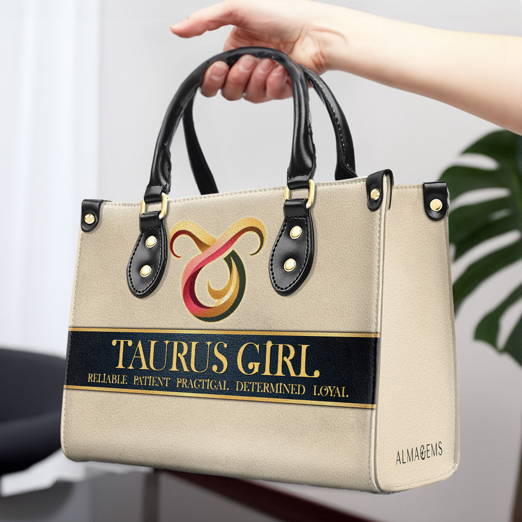 Zodiac Queen Beige - Bolso de mano de cuero personalizado - queen05beige