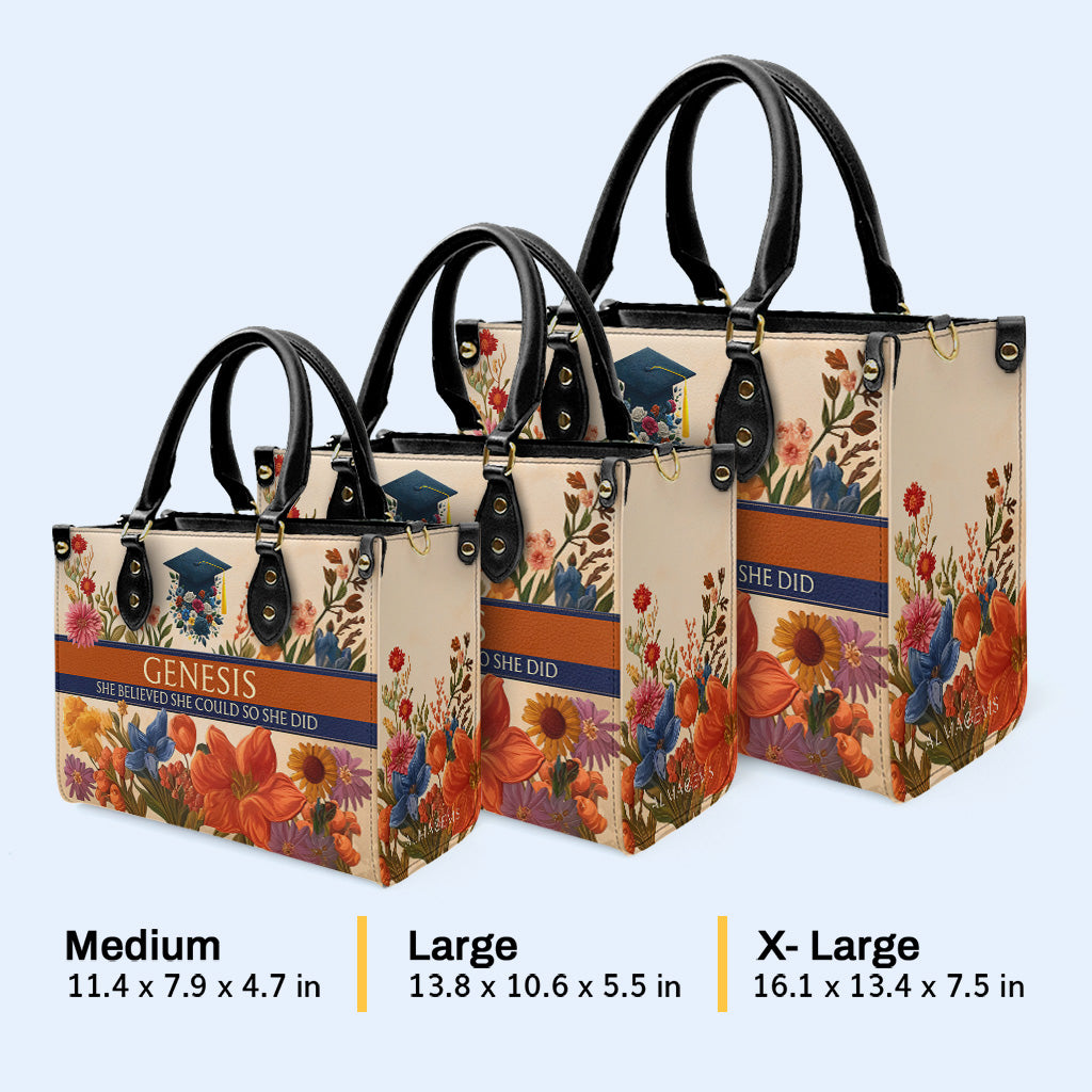 Flores de la reina del zodíaco: bolso de mano de cuero personalizado - queen06flowers
