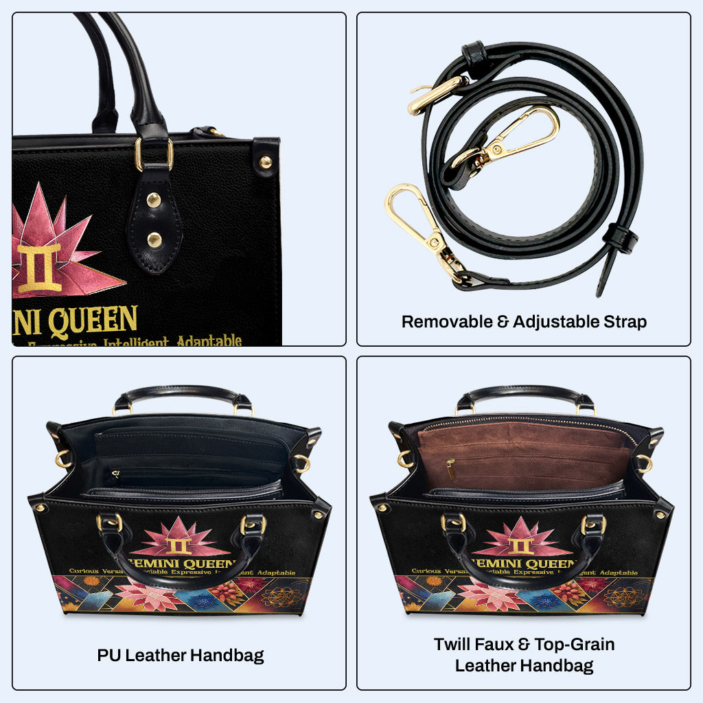 Zodiac Queen Black 08 - Bolso de mano de cuero personalizado - queen08black