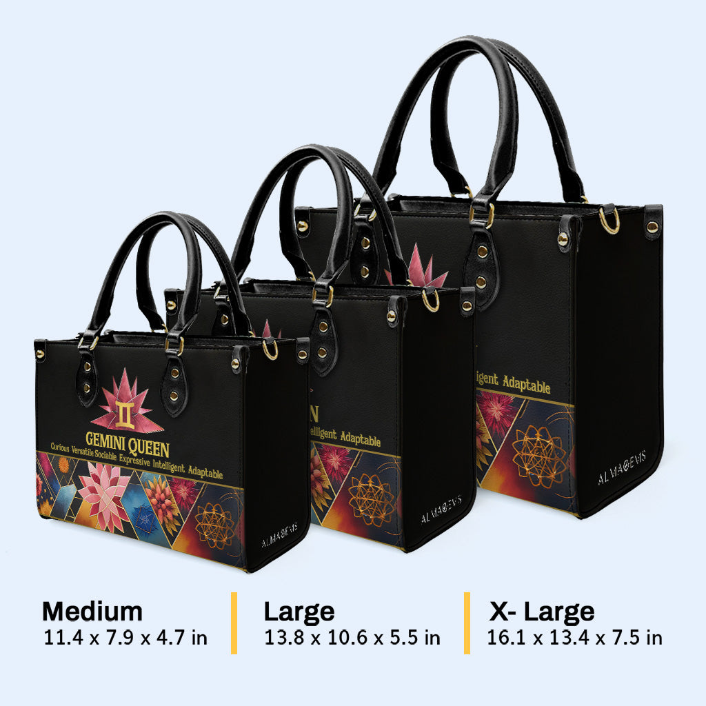 Zodiac Queen Black 08 - Bolso de mano de cuero personalizado - queen08black