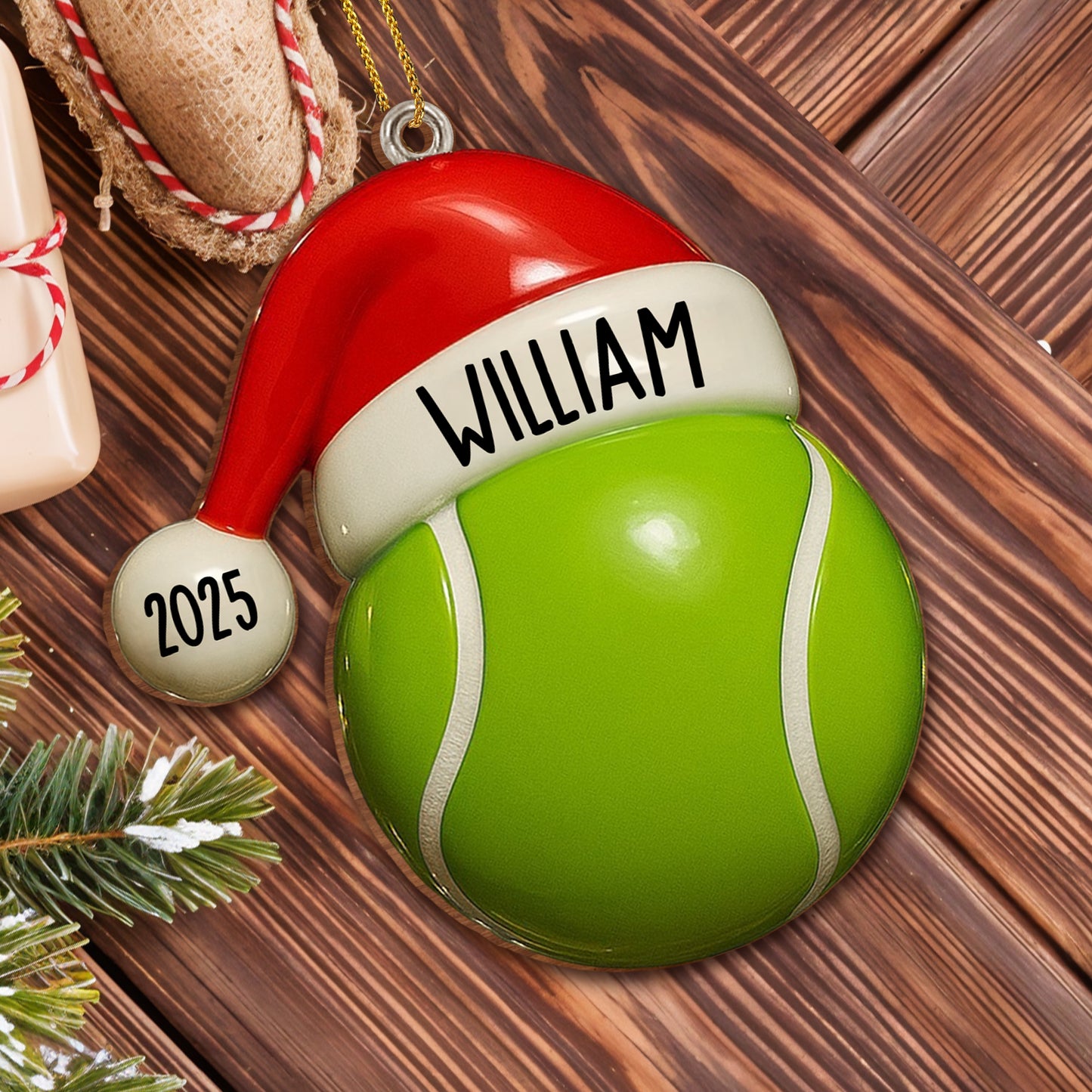 Celebrate Your Special Moments With a Personalized Tennis Ball - Personalized Custom Wood Ornament, Custom Shaped - SPORT021_WDO