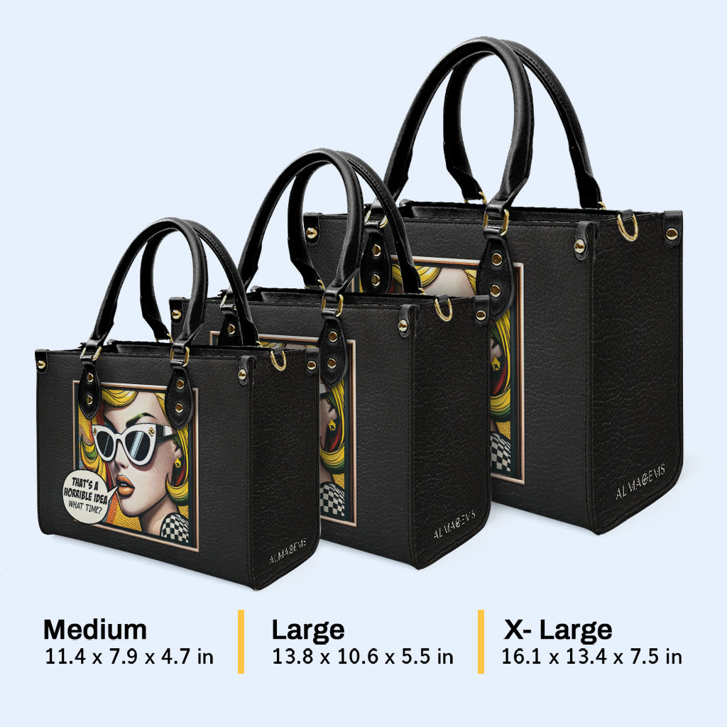 À quelle heure ? - Sac à main en cuir personnalisé - whattime01