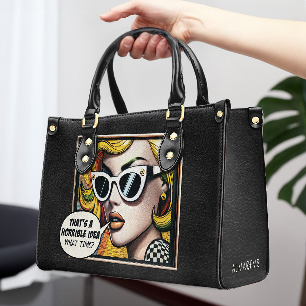 À quelle heure ? - Sac à main en cuir personnalisé - whattime01