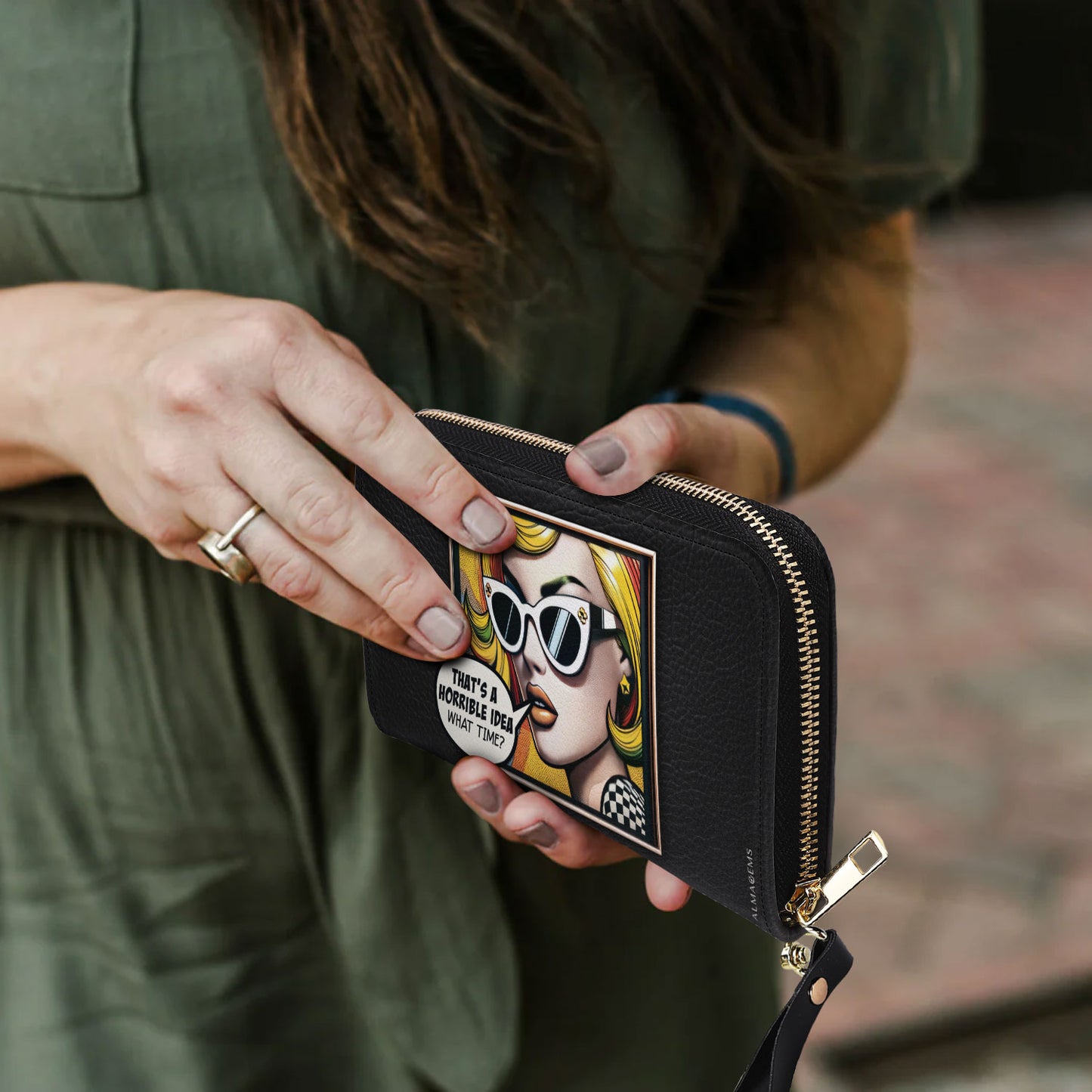 Quelle heure ? - Portefeuille en cuir pour femme - whattime01WL