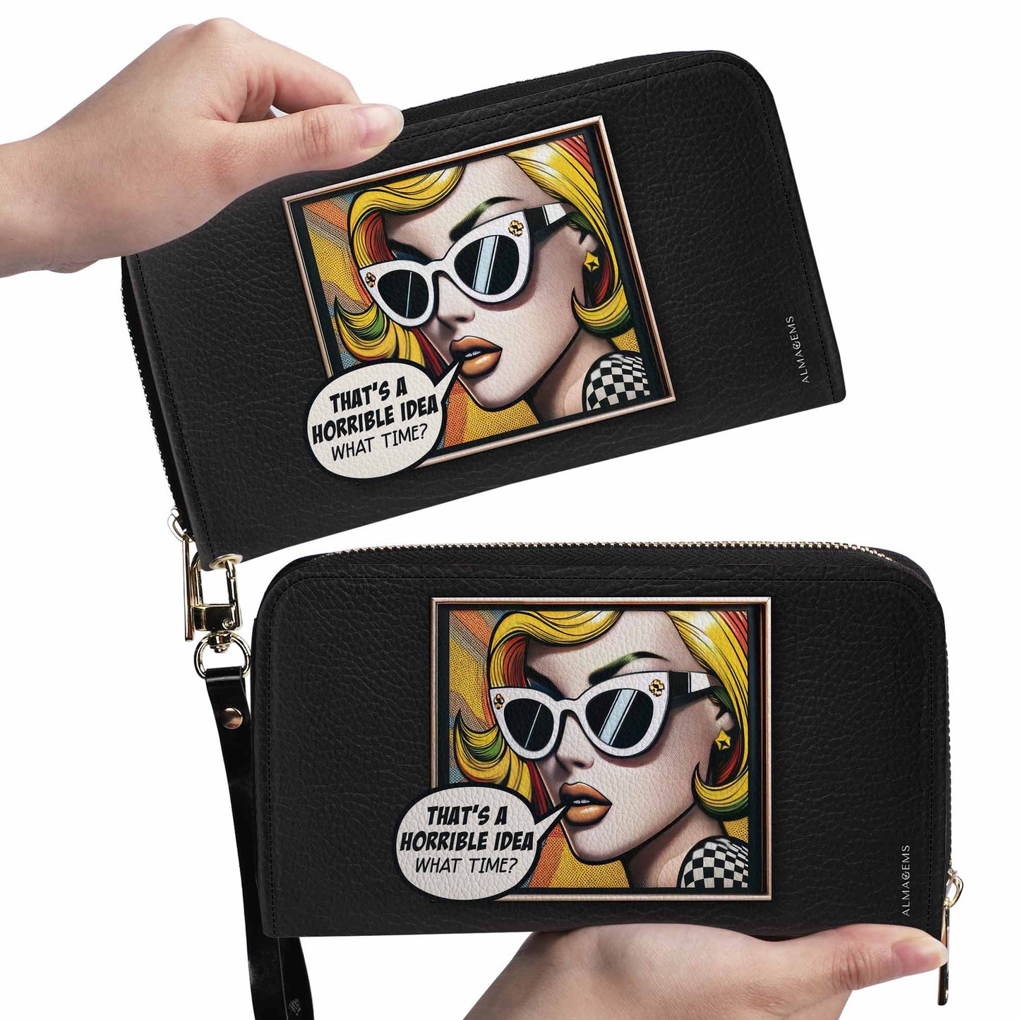 Quelle heure ? - Portefeuille en cuir pour femme - whattime01WL