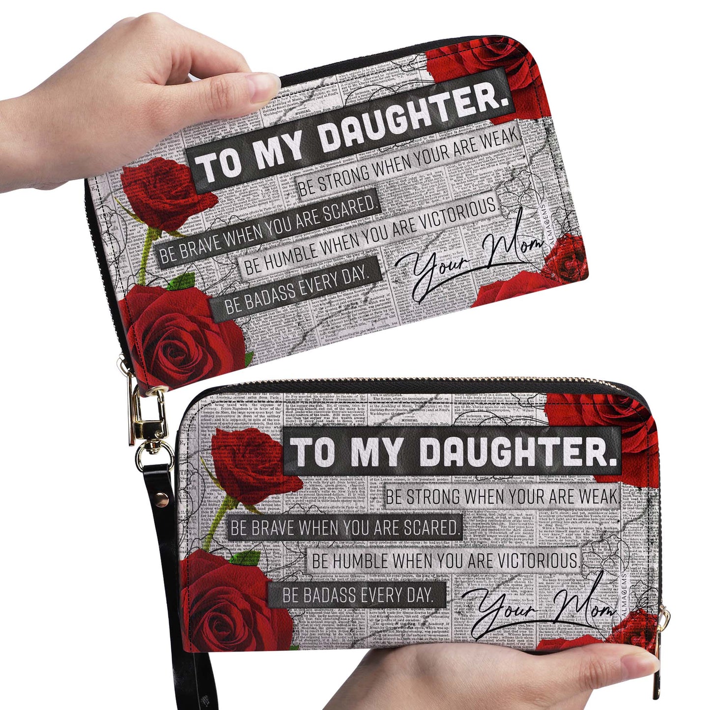 À ma fille - Portefeuille en cuir pour femme - WW04