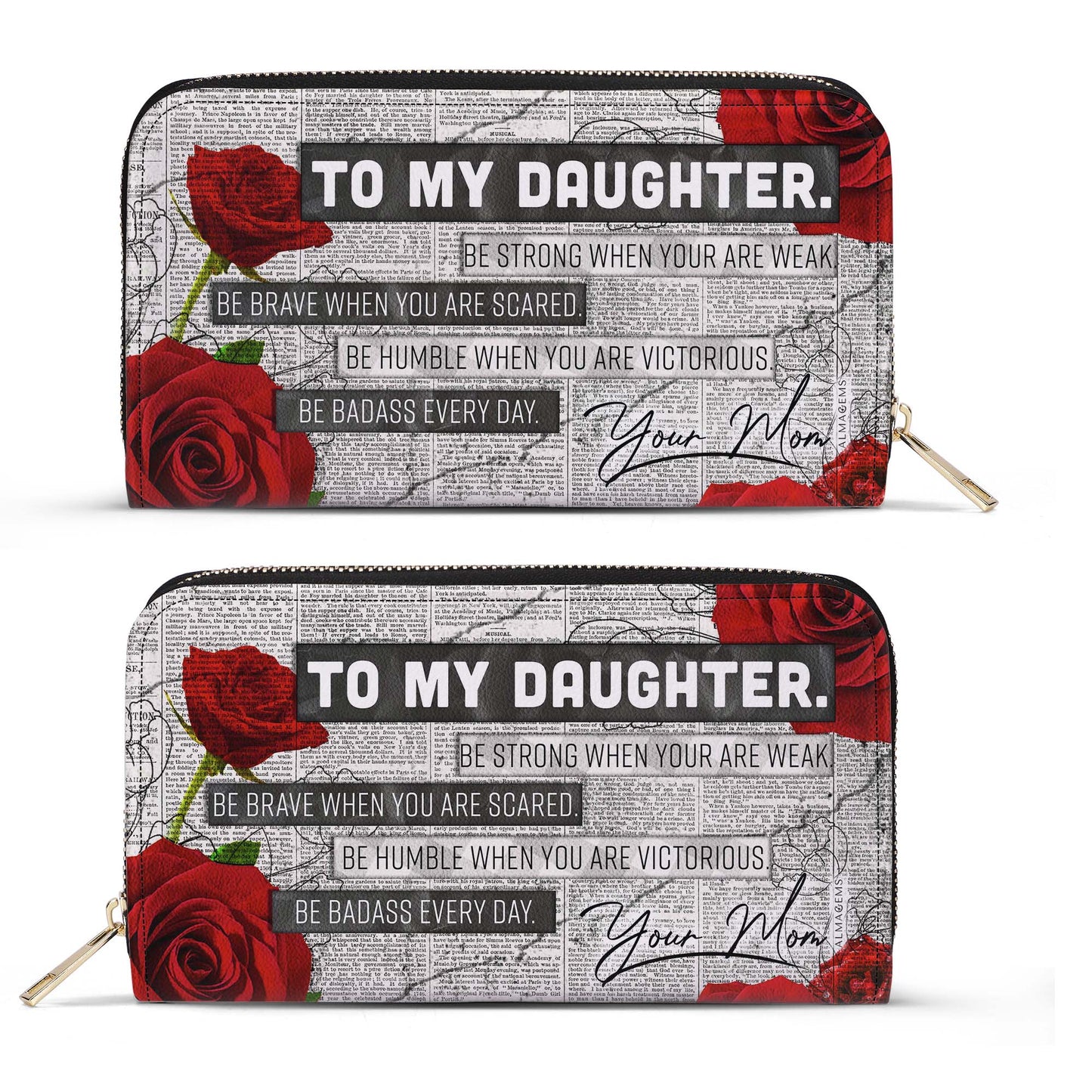 À ma fille - Portefeuille en cuir pour femme - WW04