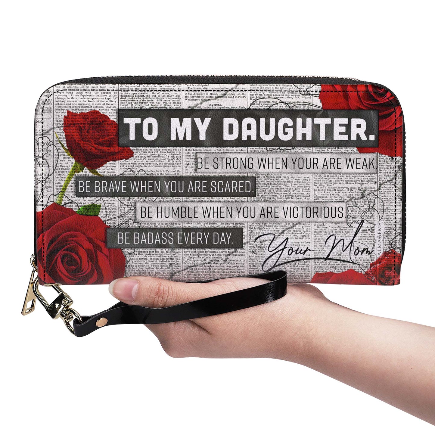 À ma fille - Portefeuille en cuir pour femme - WW04