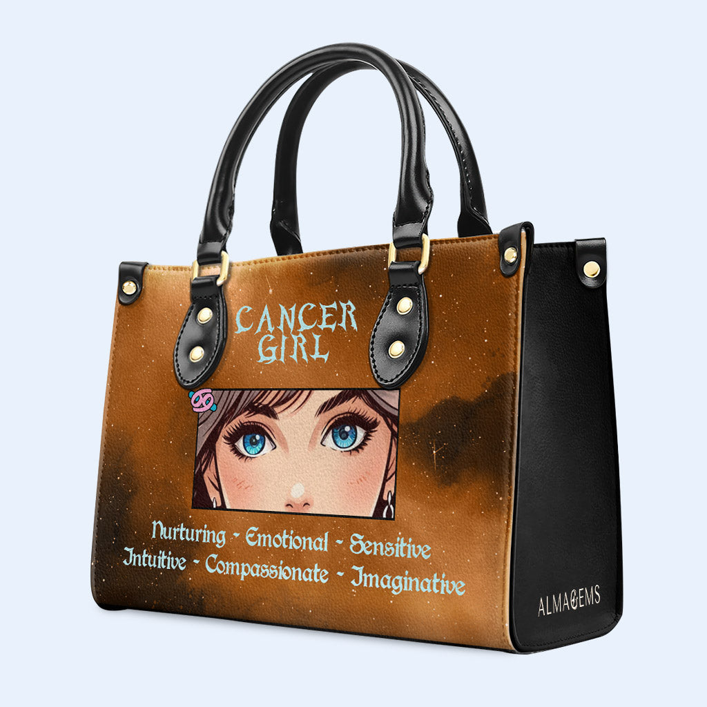 Cancer Girl 02 - Sac à main en cuir personnalisé - z_can02