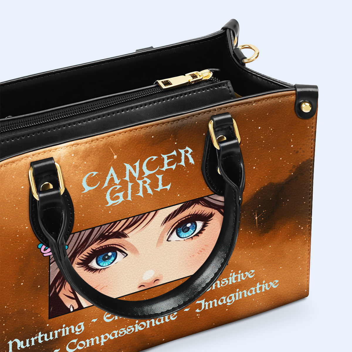 Cancer Girl 02 - Sac à main en cuir personnalisé - z_can02