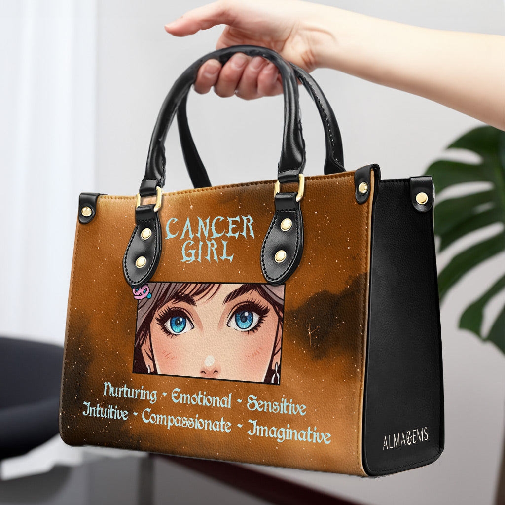 Cancer Girl 02 - Sac à main en cuir personnalisé - z_can02
