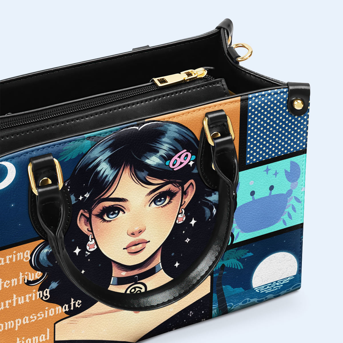 Chica Cáncer 03 - Bolso de Cuero Personalizado - z_can03