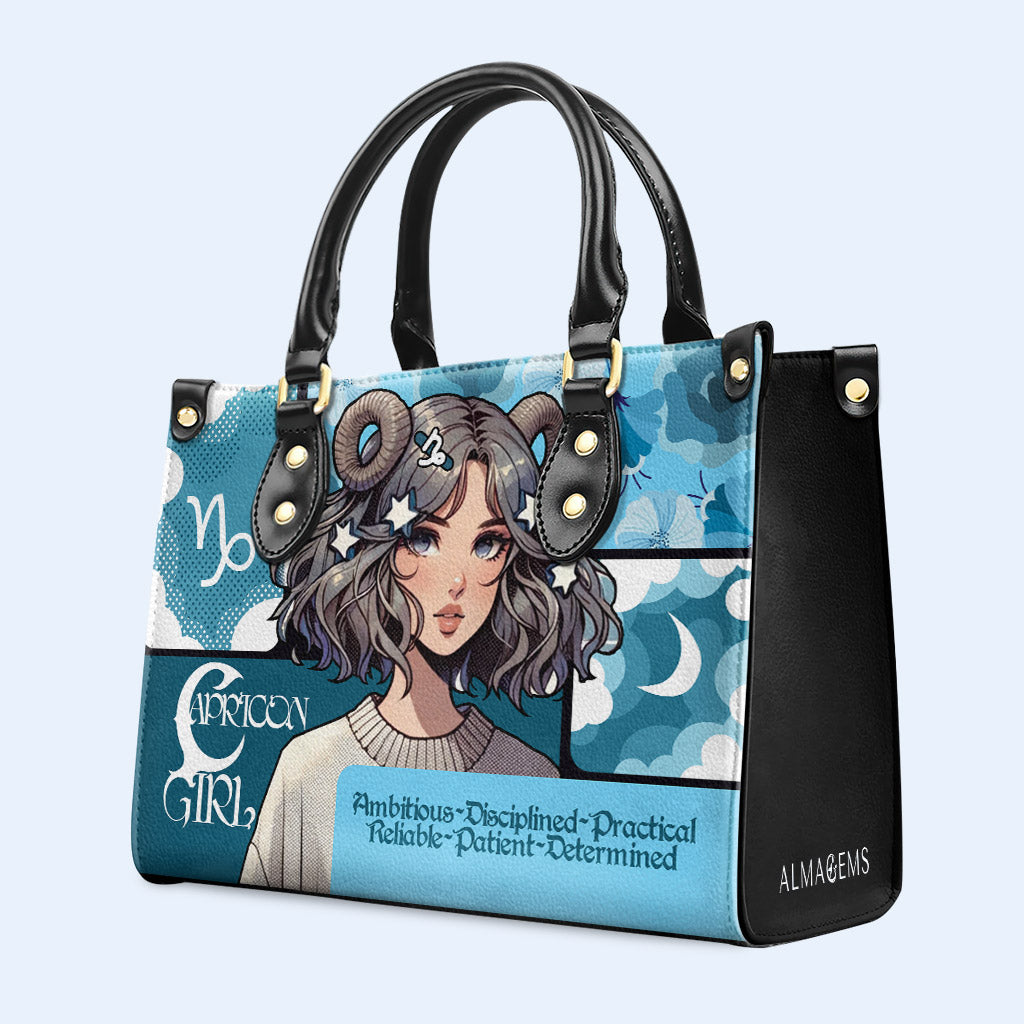 Capricorn Girl 01 - Bolso de mano de piel personalizado - z_cap01
