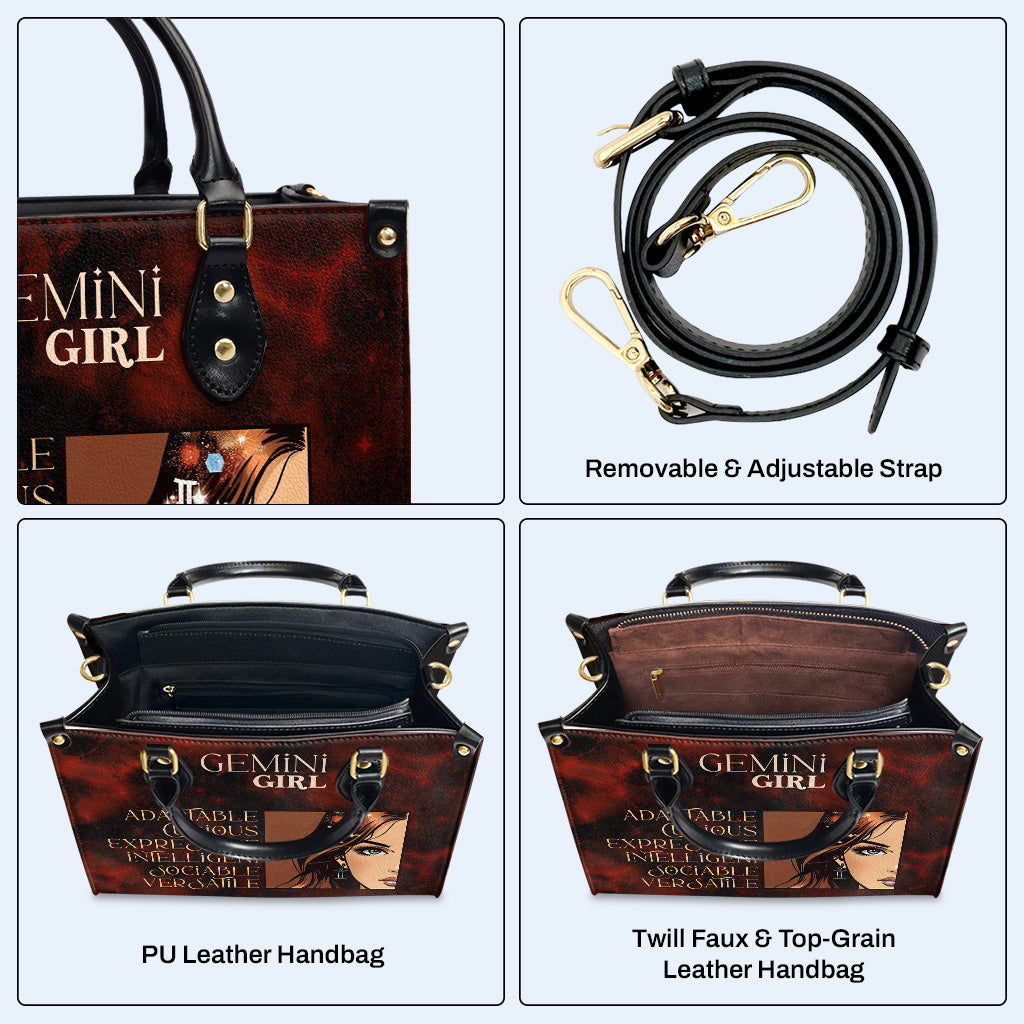 Gemini Girl 02 - Sac à main en cuir personnalisé - z_gem02