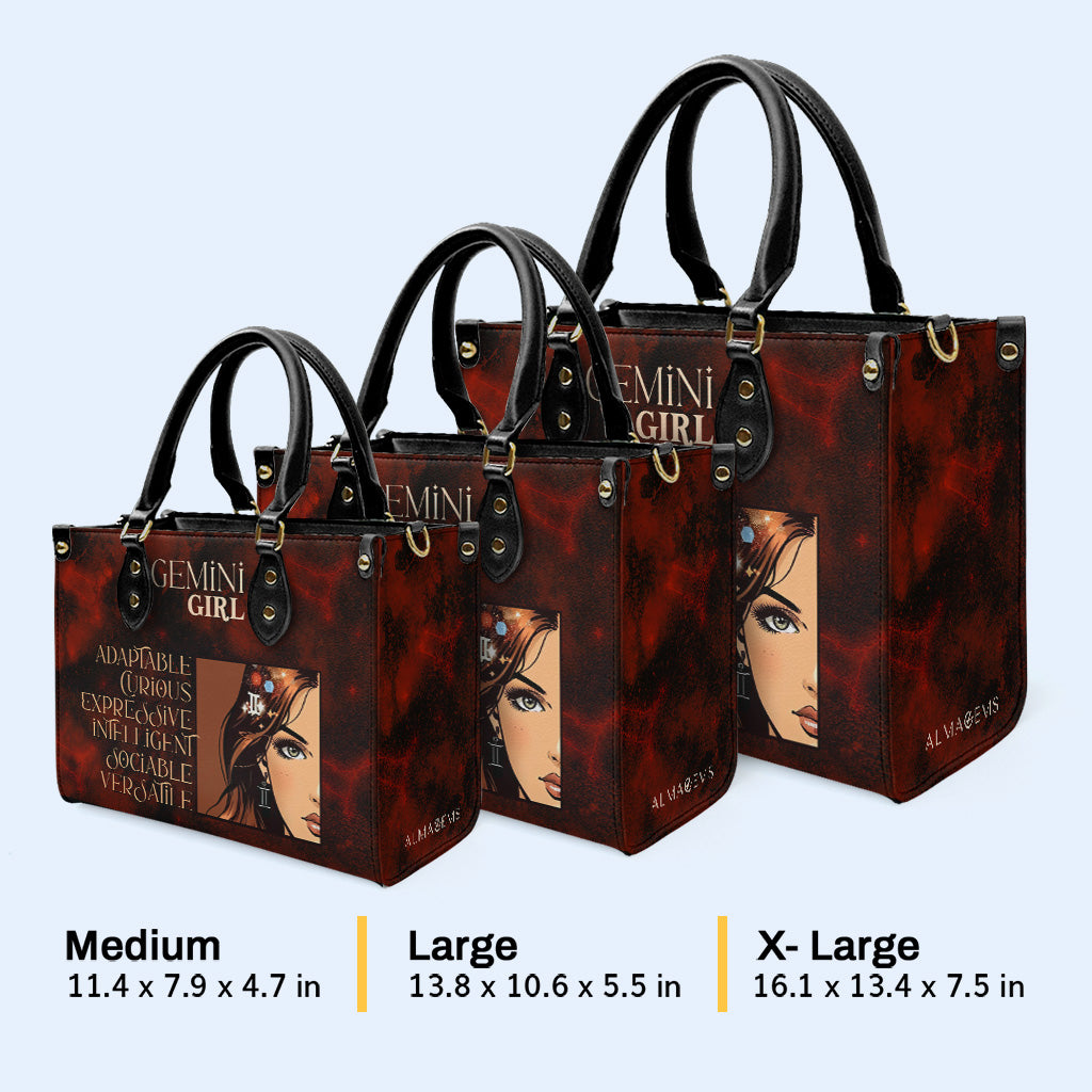 Gemini Girl 02 - Sac à main en cuir personnalisé - z_gem02