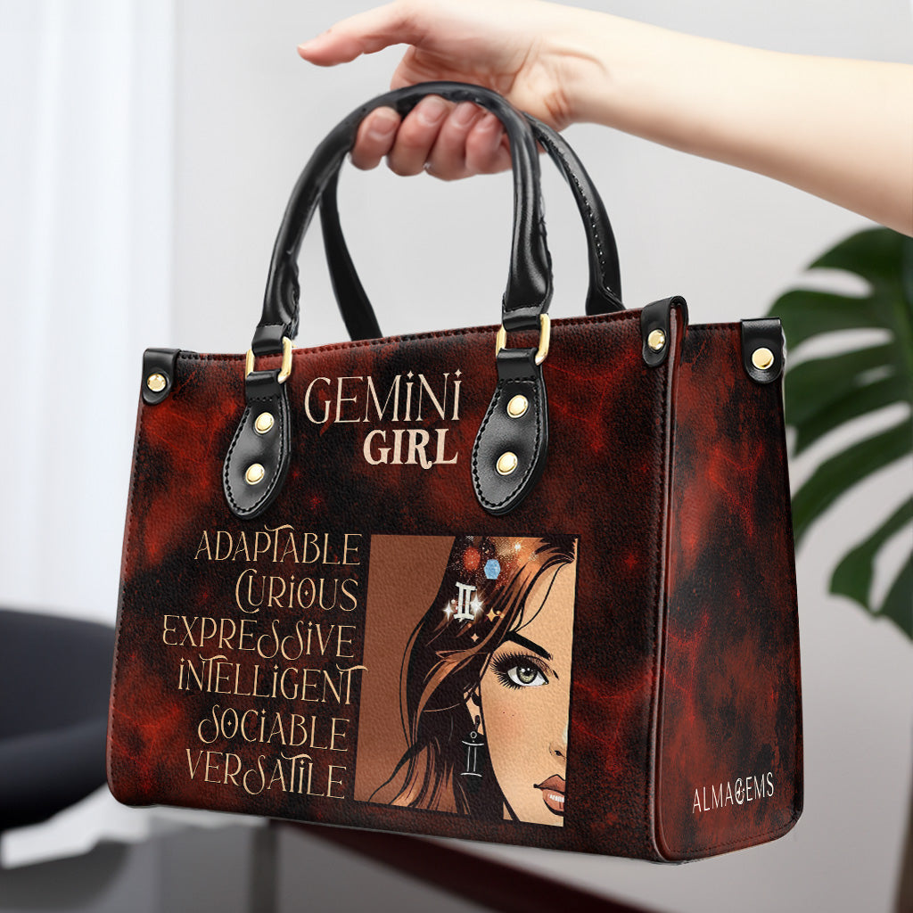 Gemini Girl 02 - Sac à main en cuir personnalisé - z_gem02
