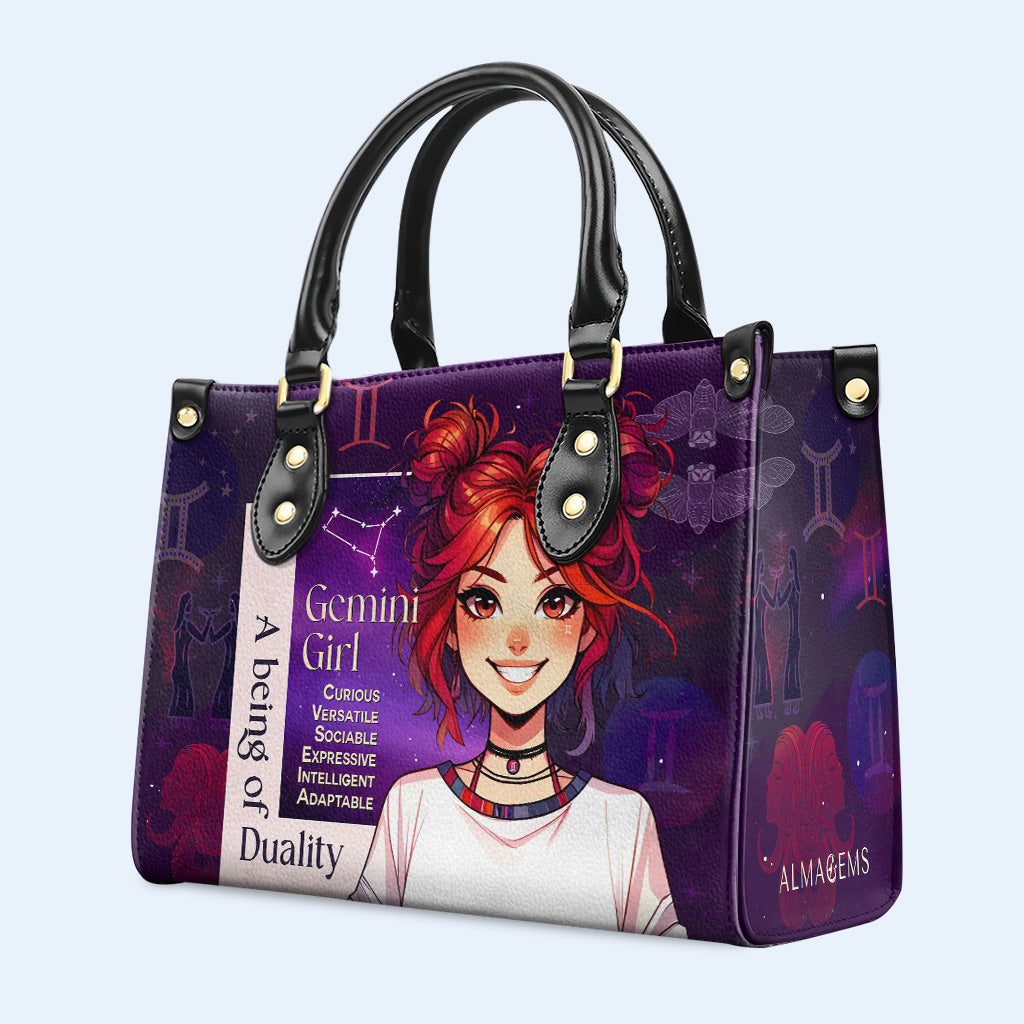 Gemini Girl 03 - Personalized Custom Leather Handbag - z_gem03