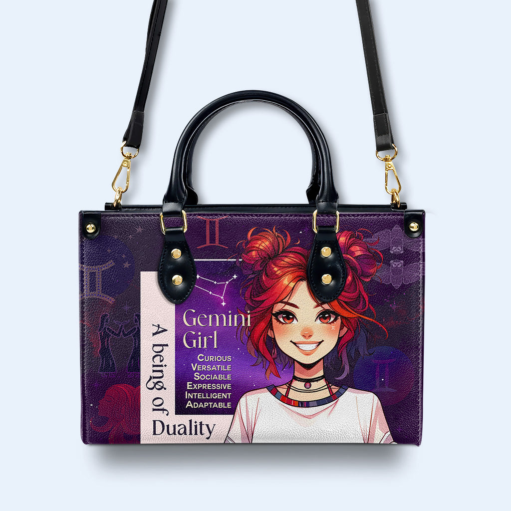 Gemini Girl 03 - Personalized Custom Leather Handbag - z_gem03