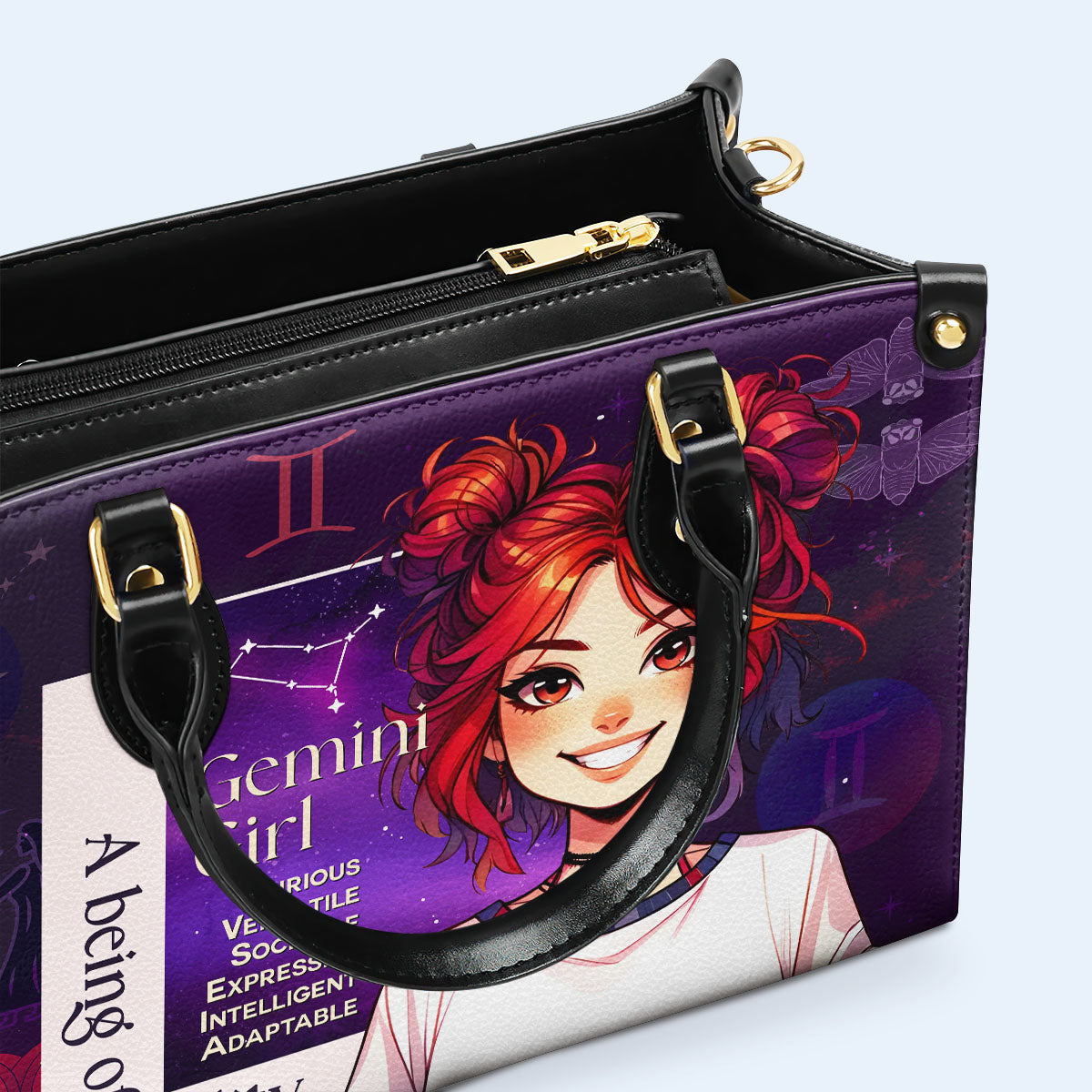 Gemini Girl 03 - Personalized Custom Leather Handbag - z_gem03