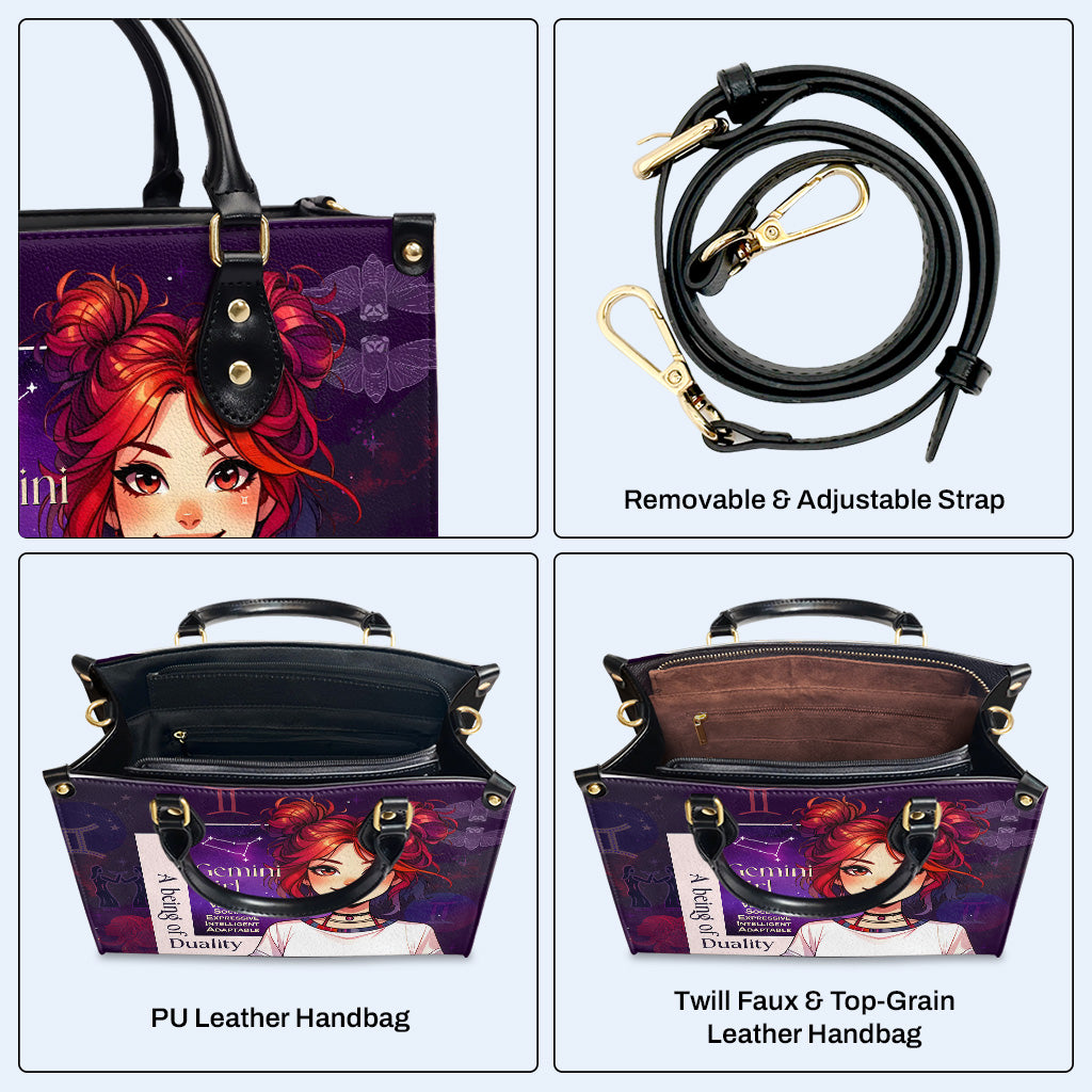 Gemini Girl 03 - Personalized Custom Leather Handbag - z_gem03
