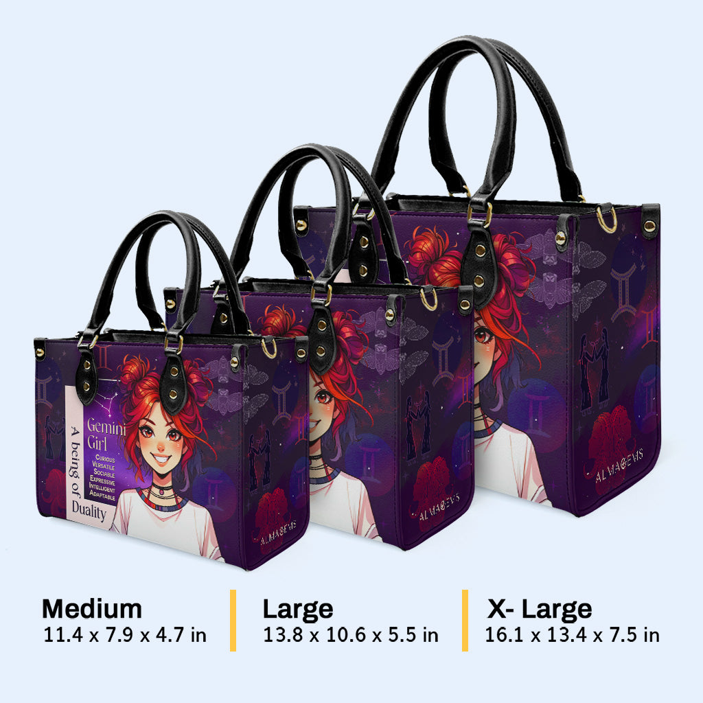 Gemini Girl 03 - Personalized Custom Leather Handbag - z_gem03