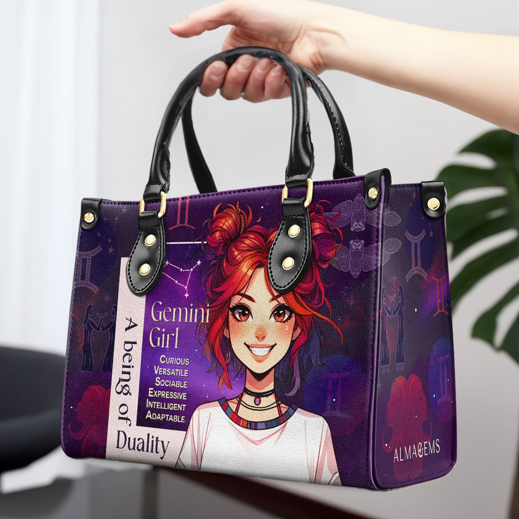 Gemini Girl 03 - Personalized Custom Leather Handbag - z_gem03