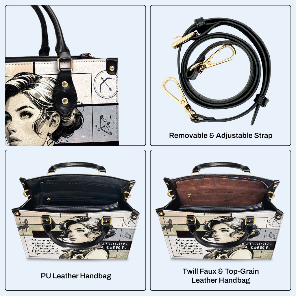 Fille Sagittaire 03 - Sac à main en cuir personnalisé - z_sag03