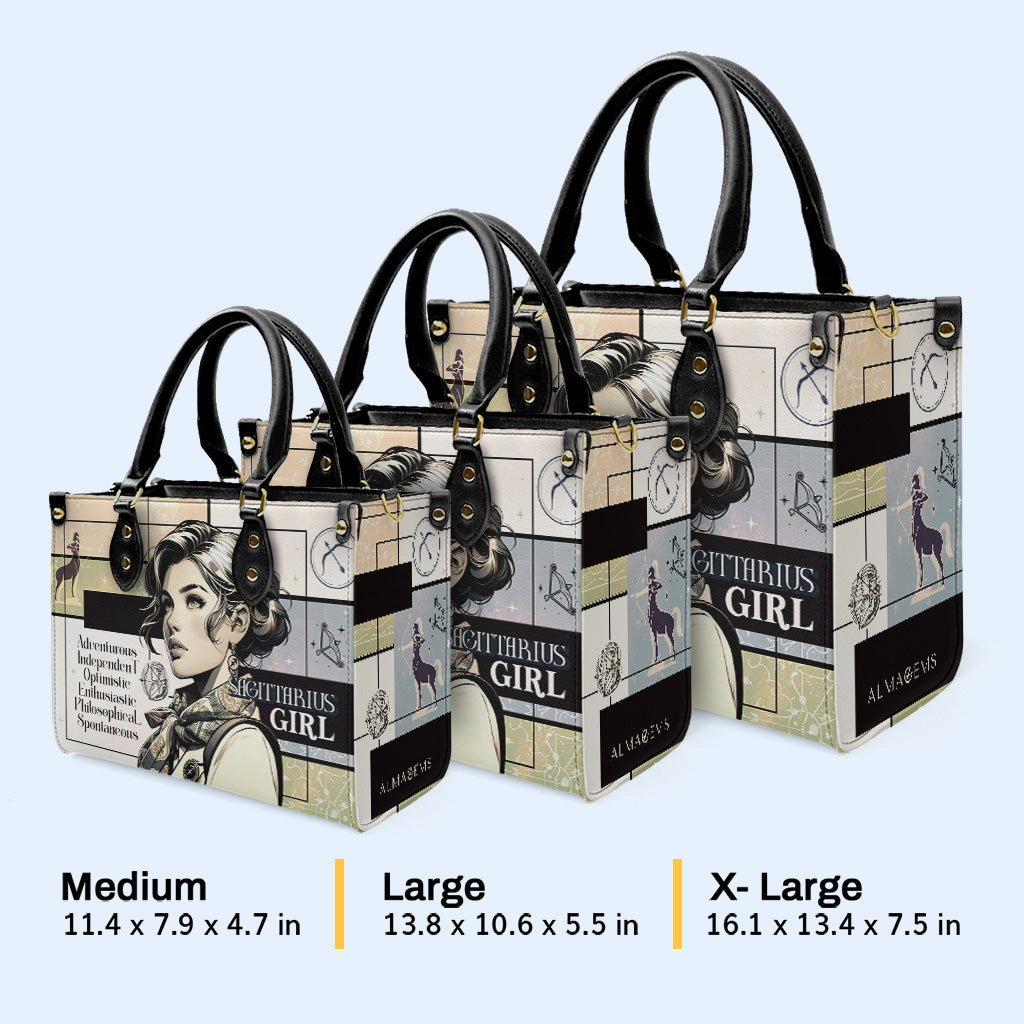 Fille Sagittaire 03 - Sac à main en cuir personnalisé - z_sag03