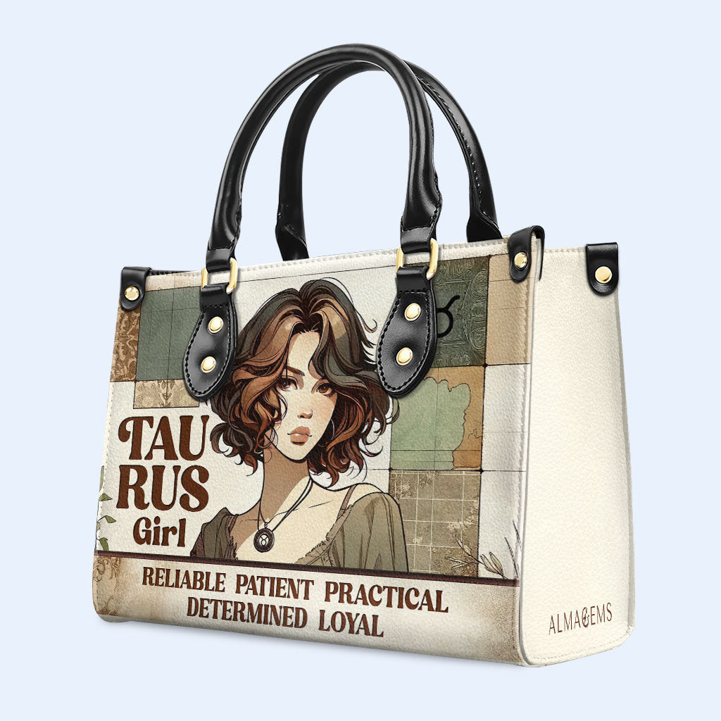 Chica Tauro 01 - Bolso de mano de piel personalizado - z_tau01