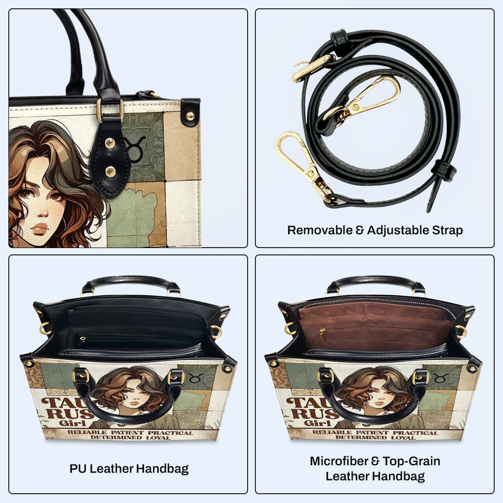 Chica Tauro 01 - Bolso de mano de piel personalizado - z_tau01