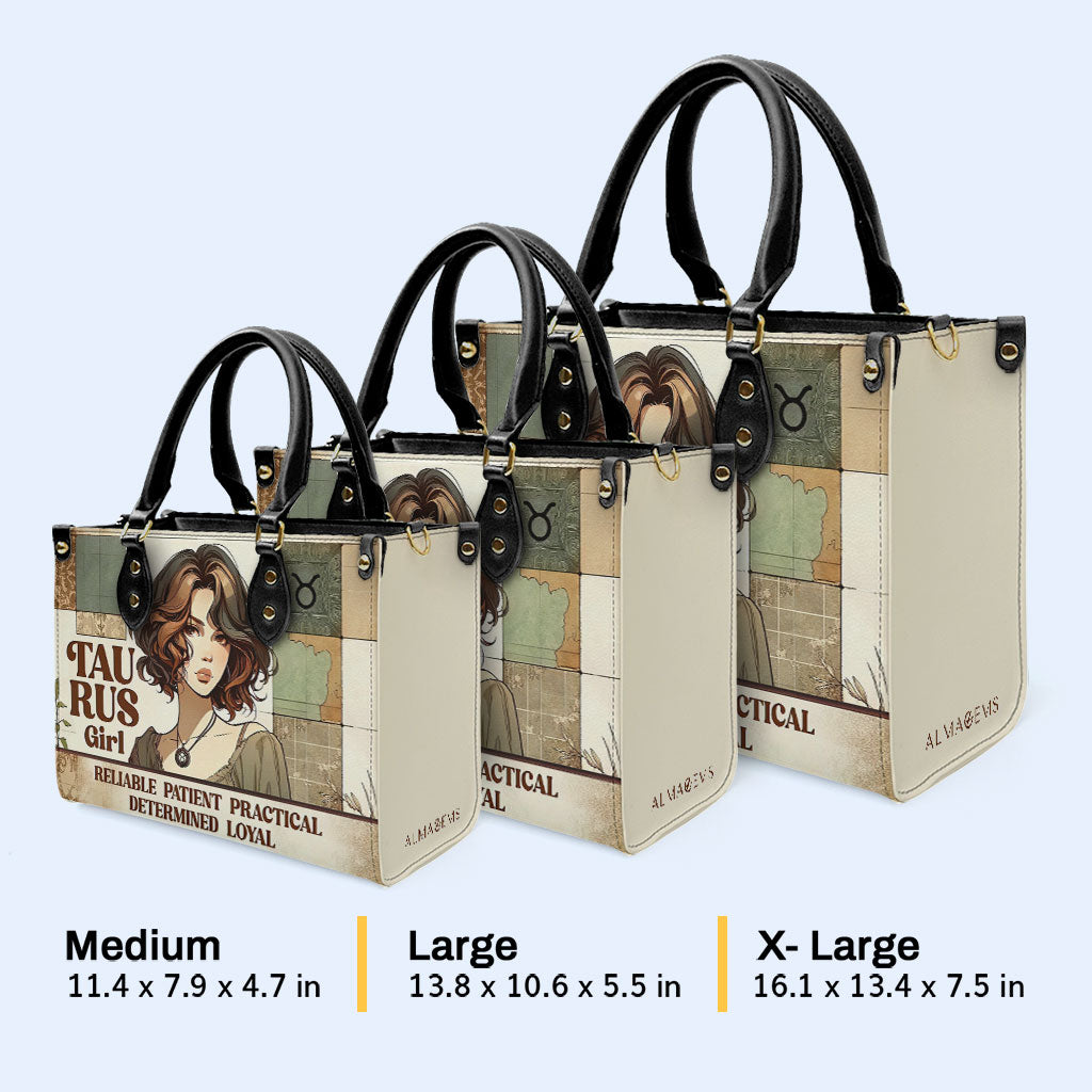 Chica Tauro 01 - Bolso de mano de piel personalizado - z_tau01