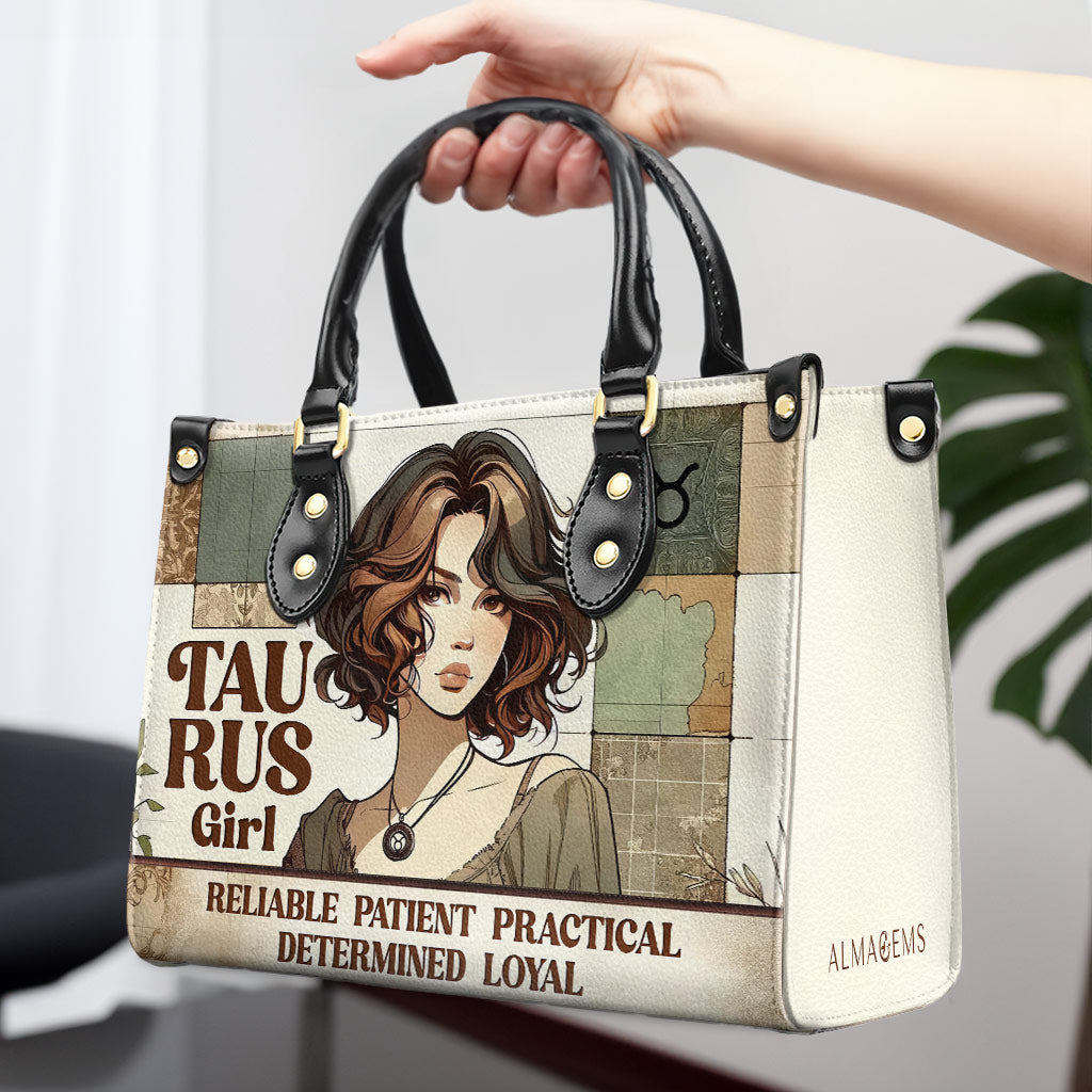 Chica Tauro 01 - Bolso de mano de piel personalizado - z_tau01