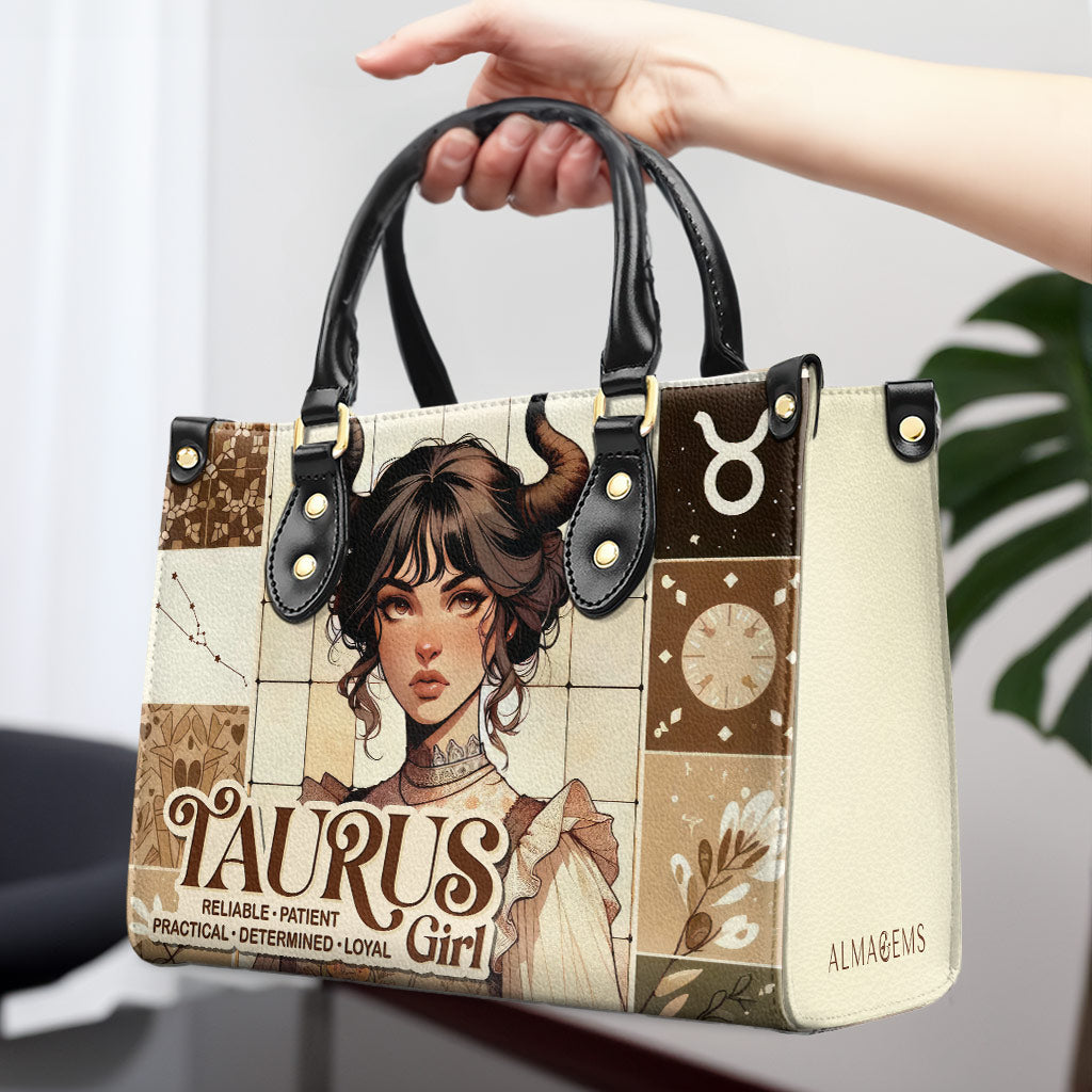 Taurus Girl 03 - Personalized Custom Leather Handbag - z_tau03