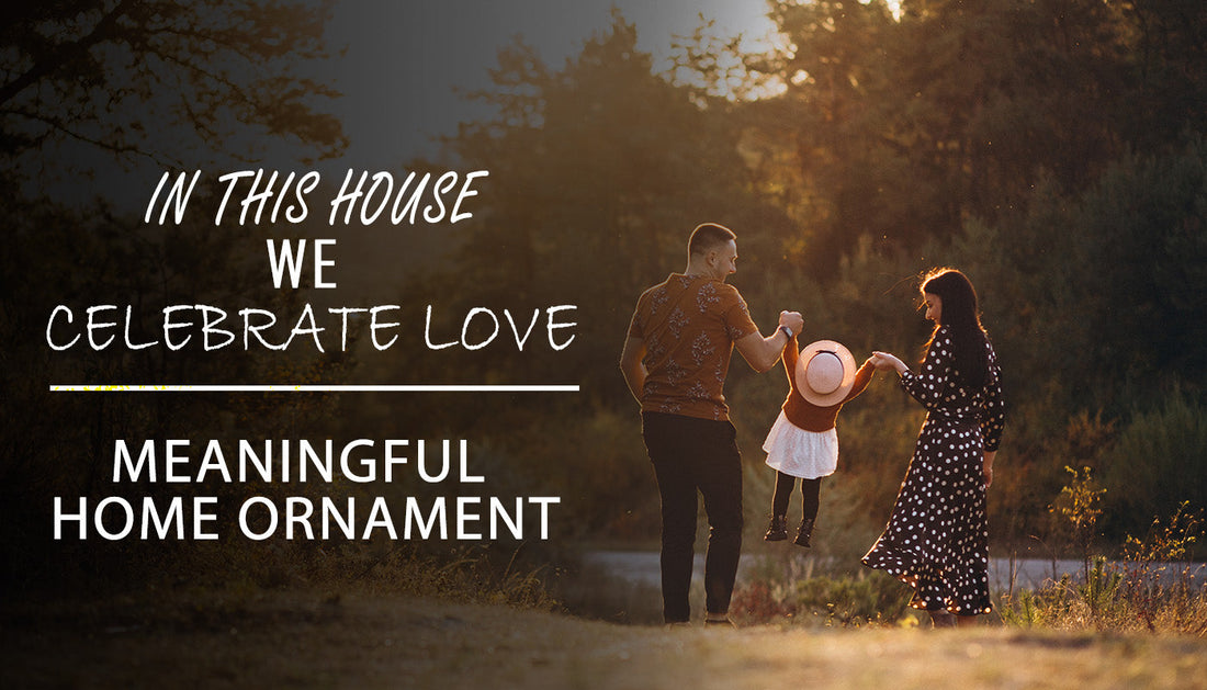 "In This House, We Celebrate Love" – A Beautiful Personalized Home Décor Piece