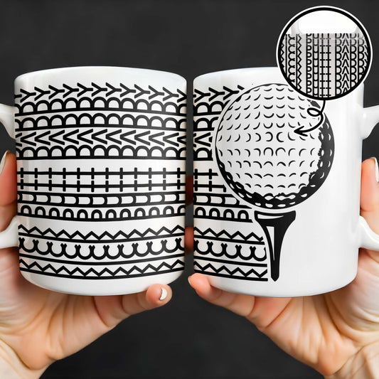 Putt Parry Birdie Golf Ball And Tee Design - Personalized Custom Coffee Mug - DAD221_MG