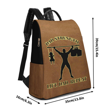 DAD STRENGTH - Personalized Custom Leather BackPack - BP_FN12