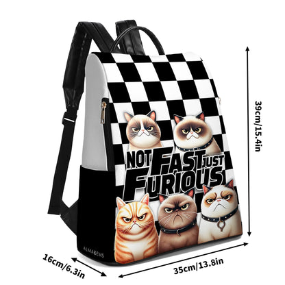 Not Fast Just Furious - Personalized Custom Leather BackPack - BP_CAT05