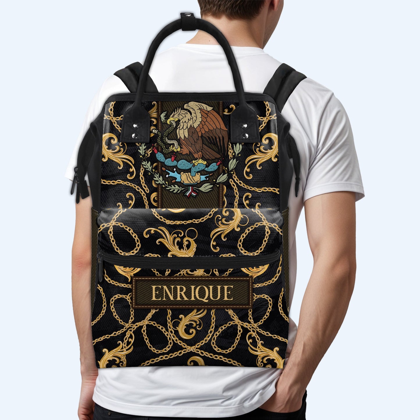 The Golden Eagle - Personalized Custom Duckbilled Travel Backpack - ME007_DKB