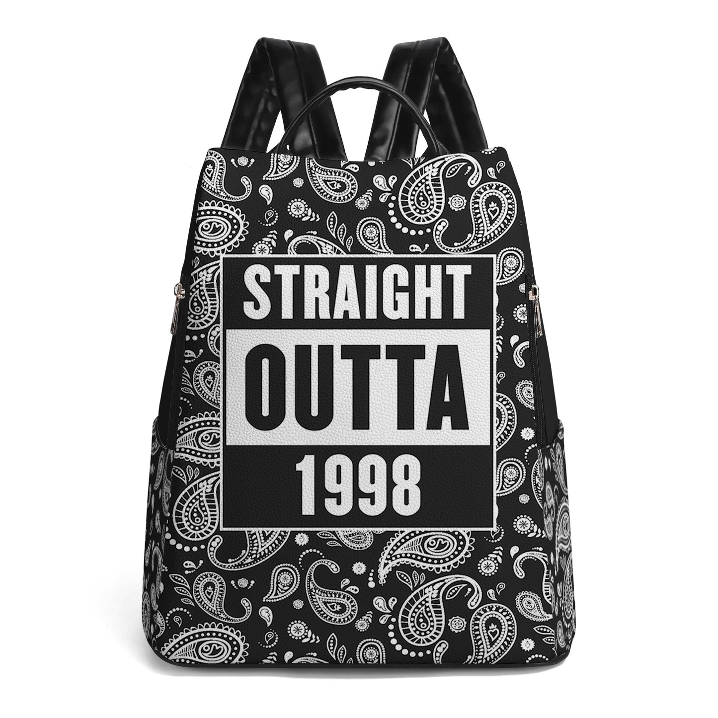 STRAIGHT OUTTA - Personalized Custom Leather BackPack - BP_M01