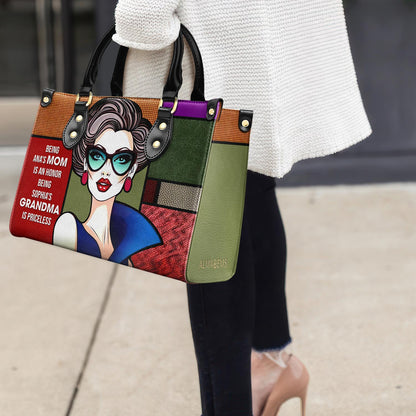 Être grand-mère n'a pas de prix - Sac à main en cuir personnalisé - MM16