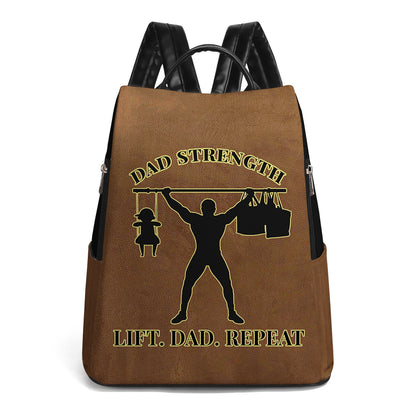 DAD STRENGTH - Personalized Custom Leather BackPack - BP_FN12
